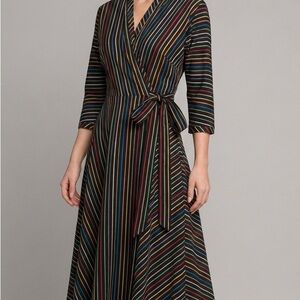 Vintage Maxan Elegant Multicolor Striped Dress